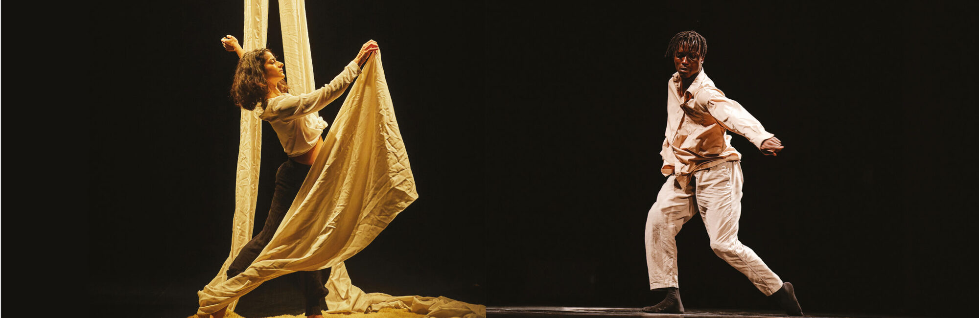 visuel des spectacles Comos et Mahamat © © Christophe Raynaud de Lage, © Valentin Leflamand